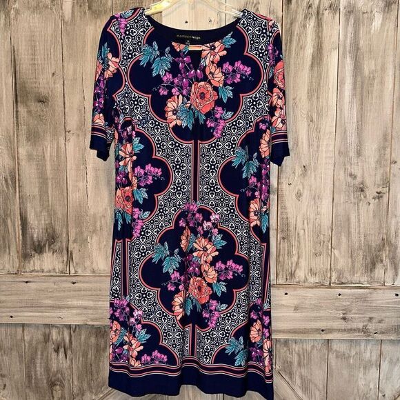 Madison Leigh Sheath Scroll Floral Dress - Picture 1 of 7